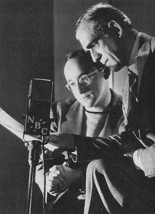 Boris Karloff and Arch Oboler on the Lights Out old-time radio program