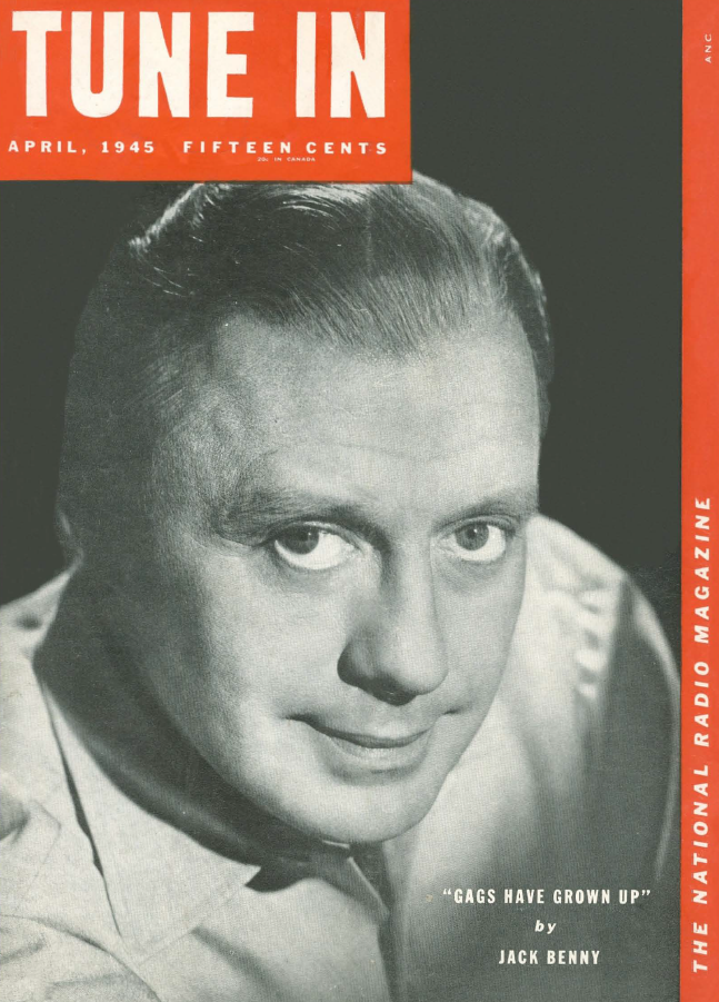 Photo of Jack Benny on the cover of the April 1945 issue of Tune In magazine