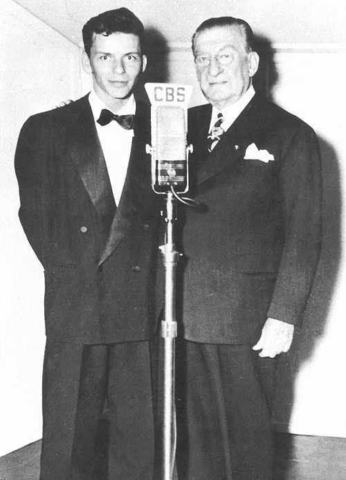 Photo of Major Bowes with Amateur Hour performer Frank Sinatra