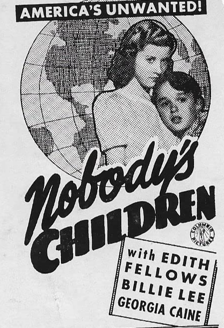 Movie poster for the 1944 film Nobody's Children, based on the radio show of the same name