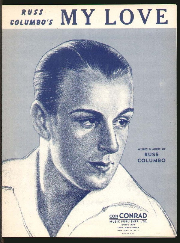 Drawing of Russ Columbo on the cover of the 1932 album My Love