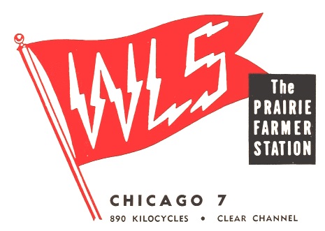 The red pennant logo used by Chicago radio station WLS in the 1930s